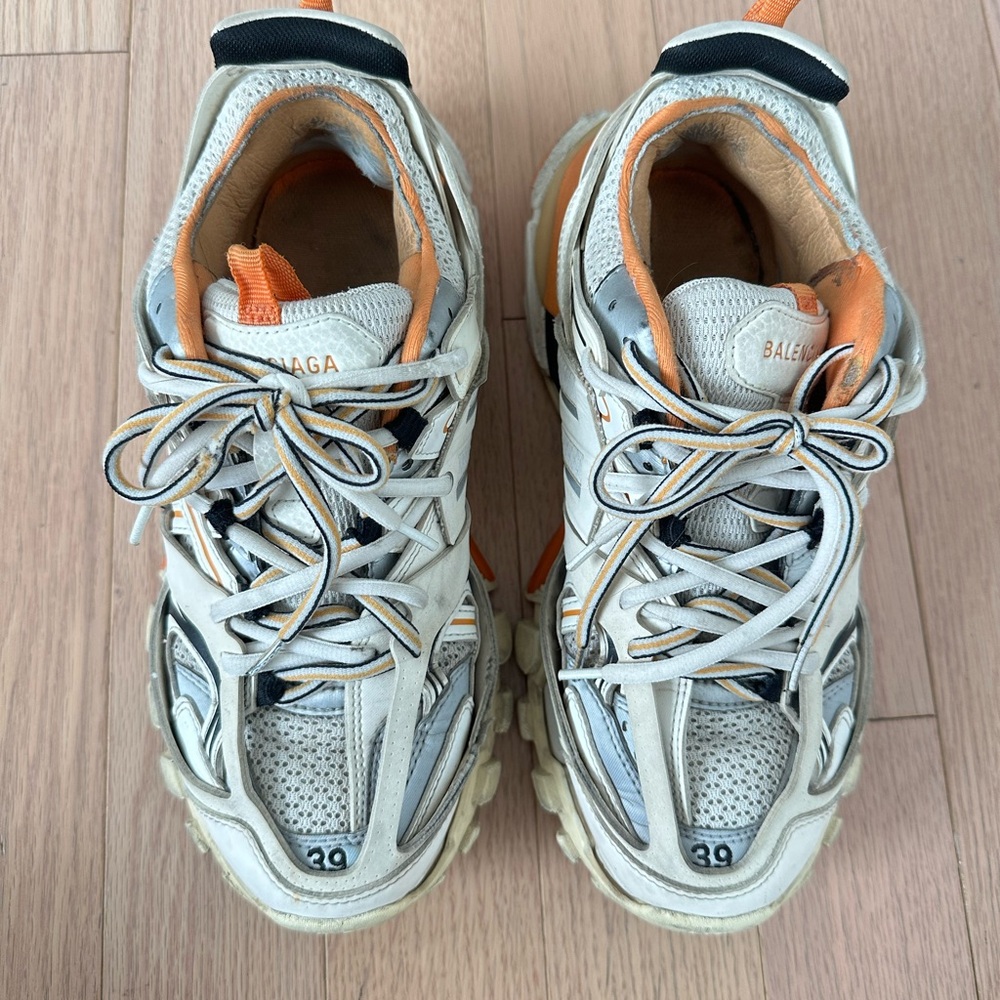 Balenciaga Track Sneakers in Cream, Orange and Black